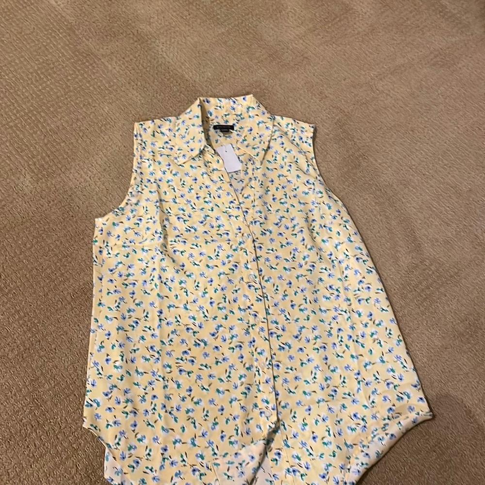 NWT sleeveless button front top